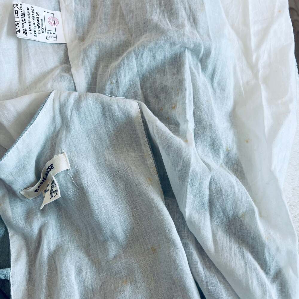 Basic House Sage Green Cotton Blend Midi Dress – Size S (Adjustable Waist) - Picture 5 of 7